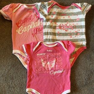 Baby girls 3 pack Washington capitals onesies